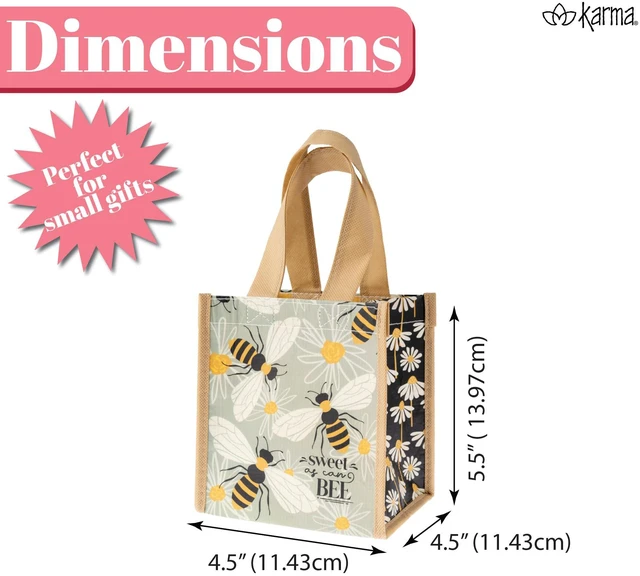 Alt view image 3 of 5 - Reusable Gift Bags, Tote Bag and Gift Bag with Handles, Perfect for Christmas and Party Bags RPET 1 Navy Floral