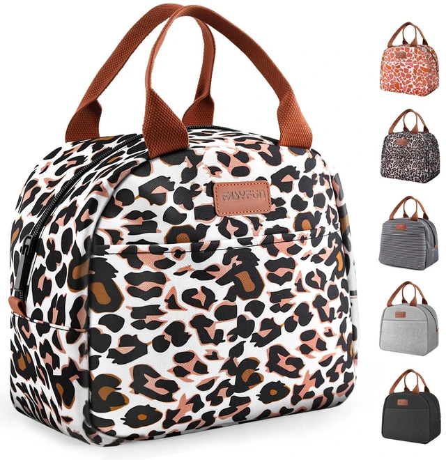 Main image of Lunch Bag for Women & Men, Adult Insulated Leakproof Lunch Box Bags with Large Capacity, Cooler Tote Bag for Work/Travel/Office/Outdoor (Panther Brown)