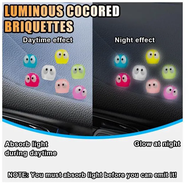Alt view image 7 of 7 - 35PCS Cute Luminous Soot Sprites Car Rearview Mirror Accessories, Cartoon Anime Sprite Dashboard Decoration, Car Interior Ornament for Home Garden Office, Funny Presents (Multicolor Luminous)