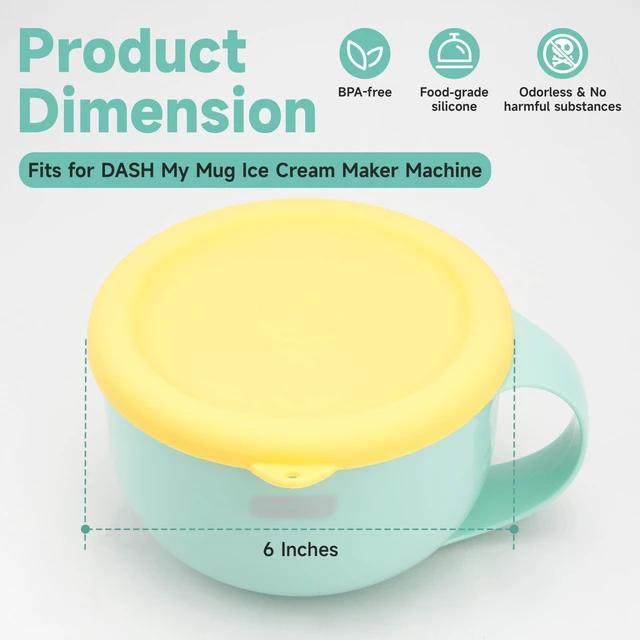 Alt view image 2 of 7 - 2PCs Silicone Lids for Dash My Mug Ice Cream Maker, Silicone Bowl Covers for Dash Ice Cream Maker Mug, Food Storage Accessories, Freezer & Dishwasher Safe (Bowl NOT Included)