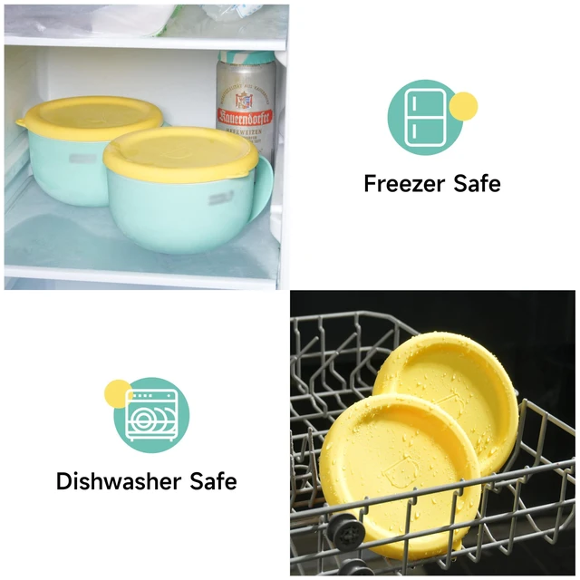 Alt view image 6 of 7 - 2PCs Silicone Lids for Dash My Mug Ice Cream Maker, Silicone Bowl Covers for Dash Ice Cream Maker Mug, Food Storage Accessories, Freezer & Dishwasher Safe (Bowl NOT Included)