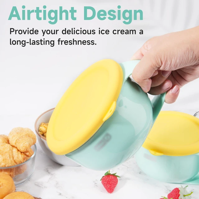 Alt view image 5 of 7 - 2PCs Silicone Lids for Dash My Mug Ice Cream Maker, Silicone Bowl Covers for Dash Ice Cream Maker Mug, Food Storage Accessories, Freezer & Dishwasher Safe (Bowl NOT Included)