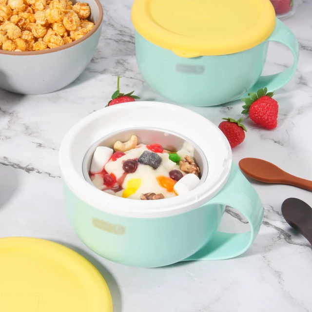 Alt view image 7 of 7 - 2PCs Silicone Lids for Dash My Mug Ice Cream Maker, Silicone Bowl Covers for Dash Ice Cream Maker Mug, Food Storage Accessories, Freezer & Dishwasher Safe (Bowl NOT Included)