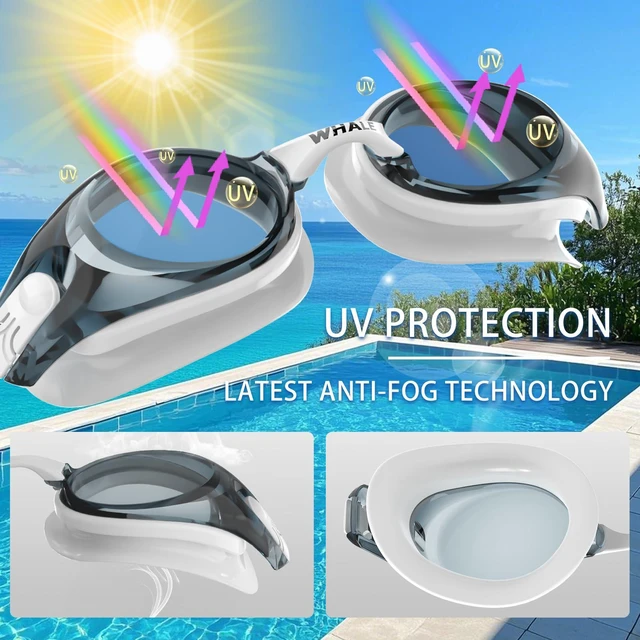 Alt view image 2 of 7 - Swimming Goggles HD Anti-fog Swimming Goggles Adults/Youths Both Suitable(Black mirror with white frame)