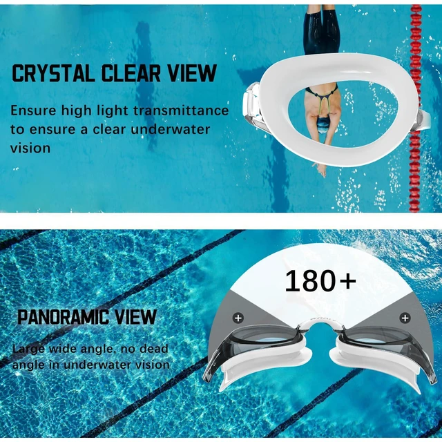 Alt view image 6 of 7 - Swimming Goggles HD Anti-fog Swimming Goggles Adults/Youths Both Suitable(Black mirror with white frame)