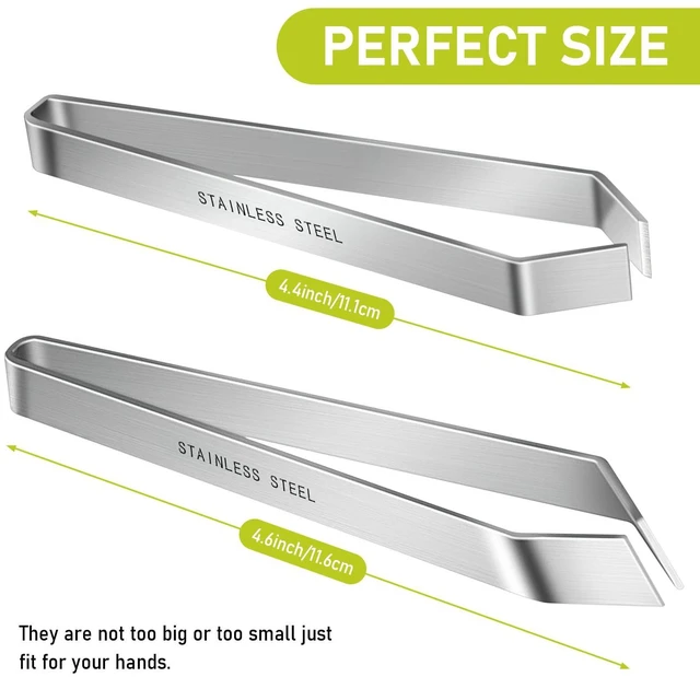 Alt view image 2 of 7 - 2 Pcs Stainless Steel Fish Bone Tweezers, Flat and Slant Tip Set | Two-Piece Set,Fish Bone Removal,Two Tip Styles,Stainless Steel Construction,Versatile Food Preparation,Fish Bone Tweezers