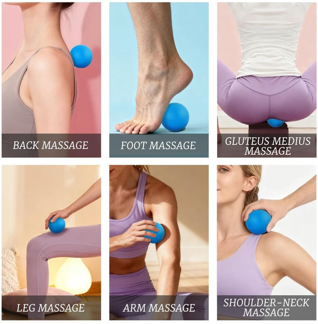 Alt view image 3 of 6 - Yoga Ball for Release, 2.5 Inch Silicone Therapy Ball, Deep Tissue Massage for Foot, Shoulder and Back Pain, Handheld Trigger Point Scooch Ball, Exercise Recovery & Physical Therapy Tool