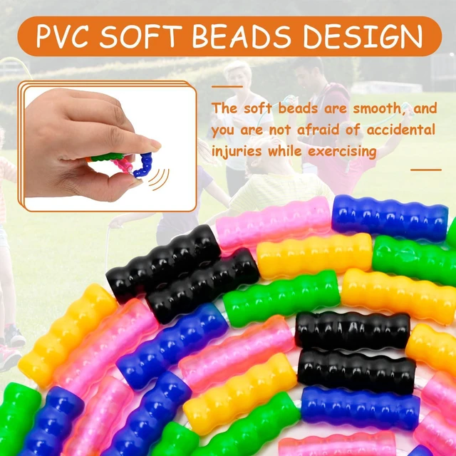 Alt view image 3 of 7 - Beaded Jump Rope, ACEONE Segmented Skipping Rope for Kids Adults, Adjustable Tangle-Free Toddler Jumping Rope for Fitness Exercise Training (Rainbow Yellow)
