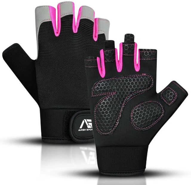 Main image of Breathable Gym Gloves for Men & WomenLightweight,Non-Slip Workout Gloves with Full Palm Protection, Wrist Support,Ventilated Mesh for Weightlifting,Fitness Training & Cycling (Pink, L)