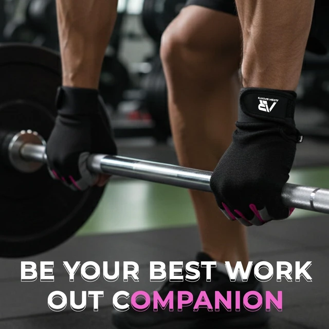 Alt view image 6 of 7 - Breathable Gym Gloves for Men & WomenLightweight,Non-Slip Workout Gloves with Full Palm Protection, Wrist Support,Ventilated Mesh for Weightlifting,Fitness Training & Cycling (Pink, L)