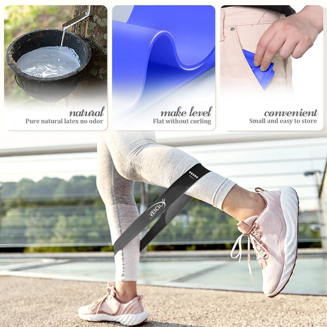 Alt view image 5 of 6 - Resistance Loop Exercise Bands, Elastic Workout Bands for Men Women, Set of 5 Different Resistance Levels Stretch Band for Home Fitness Stretching Strength Training