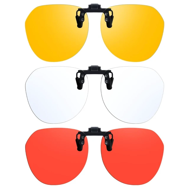 Alt view image 6 of 10 - VIEWBETTER 3 Pack Clip On Blue Light Blocking Glasses for Eyes Strain/Light-Sensitive Flip Up Computer Gaming Glasses BL1009