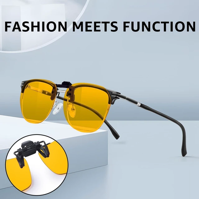 Alt view image 10 of 10 - VIEWBETTER 3 Pack Clip On Blue Light Blocking Glasses for Eyes Strain/Light-Sensitive Flip Up Computer Gaming Glasses BL1009