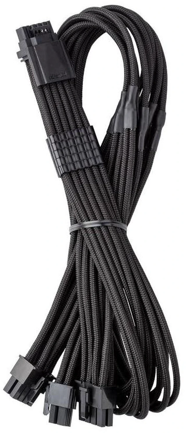 Alt view image 5 of 8 - CableMod RT-Series Pro ModFlex Sleeved 12V-2x6 12VHPWR StealthSense PCIe Cable for ASUS/Seasonic/Phanteks (Black, 16-pin to Triple 8-pin, 60cm)