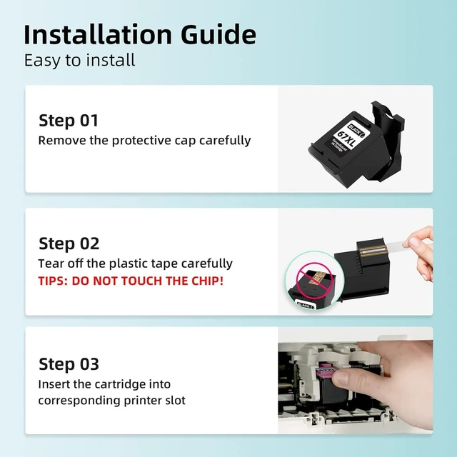 Alt view image 13 of 14 - Remanufactured 67XL Ink Cartridge Black Color Combo Pack,High-Yield,Replacement 67 XL 67XL hp67xlblk DeskJet 2755e 4155e, 4155 4100 2700 Envy Pro 6455e 6000 6455 6055e 6055 Printer