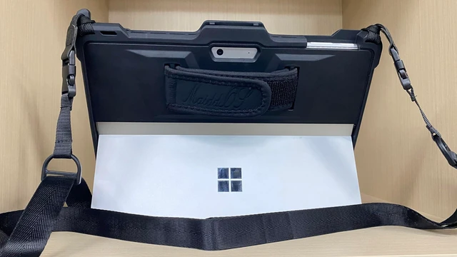Alt view image 10 of 10 - HZmeris Rugged Case for Microsoft Surface Pro 11/10/9 Shockproof Heavy Duty Protective Cover with Hand Strap & Shoulder Strap, 13-inch, Compatible with Keyboard, Black