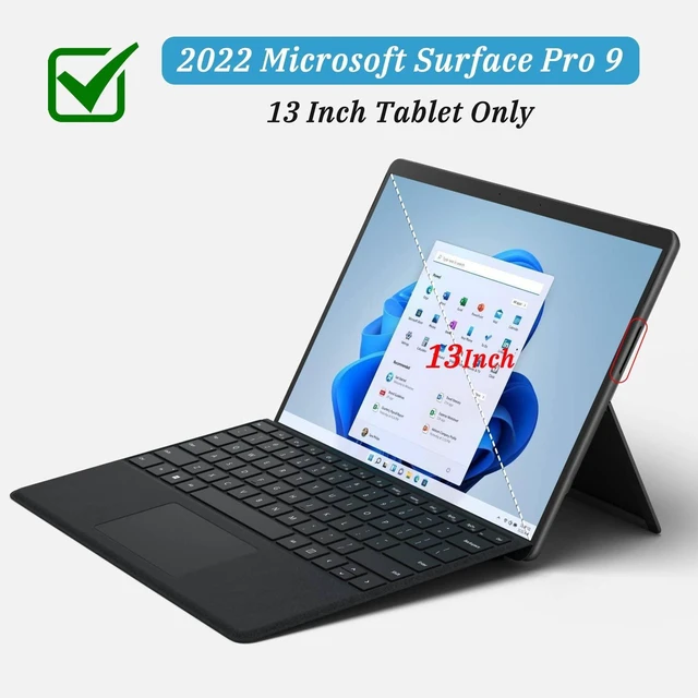 Alt view image 8 of 10 - HZmeris Rugged Case for Microsoft Surface Pro 11/10/9 Shockproof Heavy Duty Protective Cover with Hand Strap & Shoulder Strap, 13-inch, Compatible with Keyboard, Black