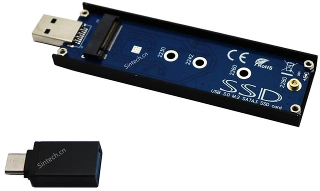 Alt view image 5 of 8 - M2 SSD USB,USB 3.0 M.2 SATA 3 SSD Card,NGFF B-M Key External Case with USB 3.1 Type C Connector