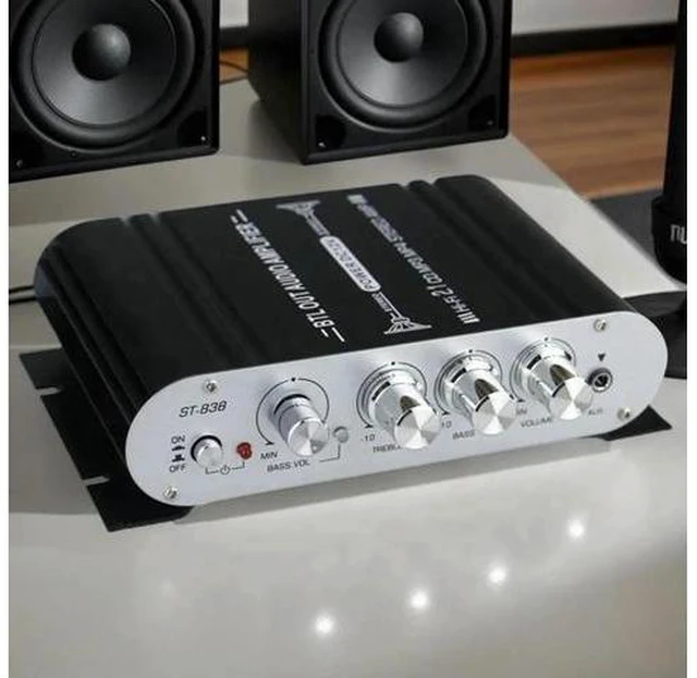 Alt view image 10 of 11 - 2.1 Channel Mini Power Amplifier with Subwoofer Output Audio Stereo Bass Amp 20Wx2+40W 12V for Home Car Meeting Theater