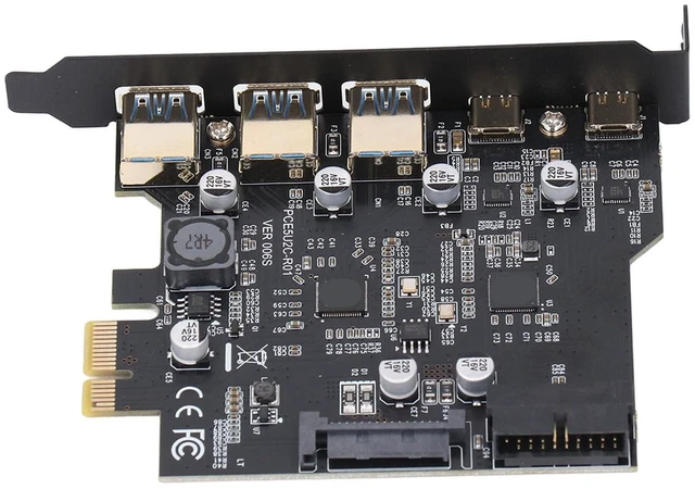 Alt view image 9 of 10 - PCIe to USB 3.2 Card, 20Gbps 3 USB Type A 2 USB Type C 5 Port, Expansion Card for for Linux for OS X PC with, 10Gbps Bandwidth, Easy Installation