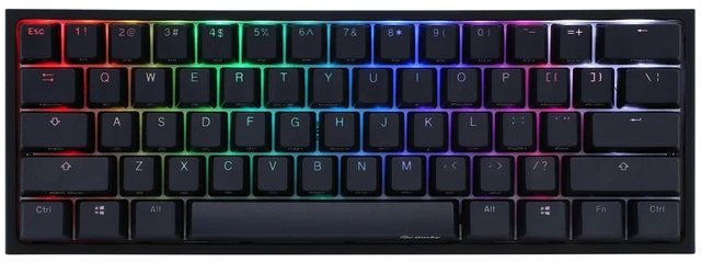 Alt view image 6 of 10 - Ducky One 2 Pro 60% Mechanical Keyboard: Quack Mechanics Dampening, Gateron Silent Brown Switches, High-Density PBT doubleshot Keycaps, RGB, US, Blackout