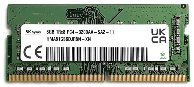 Alt view image 3 of 4 - SK Hynix 8GB SODIMM DDR4 3200 PC4 1Rx8 HMA81GS6DJR8N-XN SO-DIMM Laptop RAM Memory for Dell HP Lenovo and Other Systems