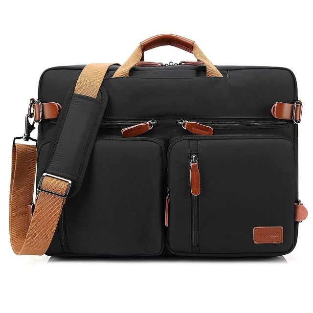 Alt view image 11 of 12 - CoolBELL Convertible Backpack Messenger Shoulder Bag Laptop Case Handbag Business Briefcase Multi-Functional Travel Rucksack Fits 17.3 Inch Laptop for Men/Women (Black)