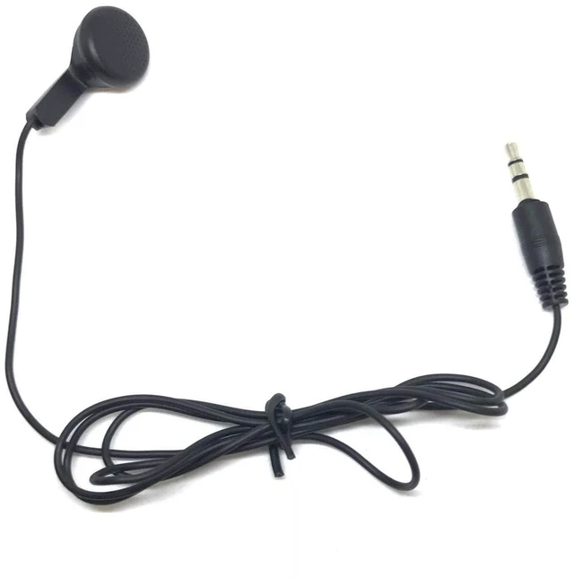 Alt view image 3 of 4 - TFD Supplies Wholesale Bulk Single Ear Earbuds Headphones 100 Pack for Phone, Tablet, Laptop, and Computer - Black
