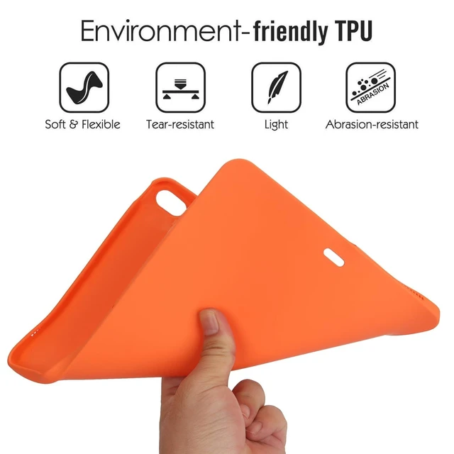 Alt view image 9 of 10 - for iPad Air 13 Inch Case M3/M2 (2025/2024), UUcovers Slim Lightweight Soft TPU Back Shockproof Cover Flexible Silicone Bumper Protective Shell Ultra Thin Case for iPad Air 13 inch M3/ M2, Orange