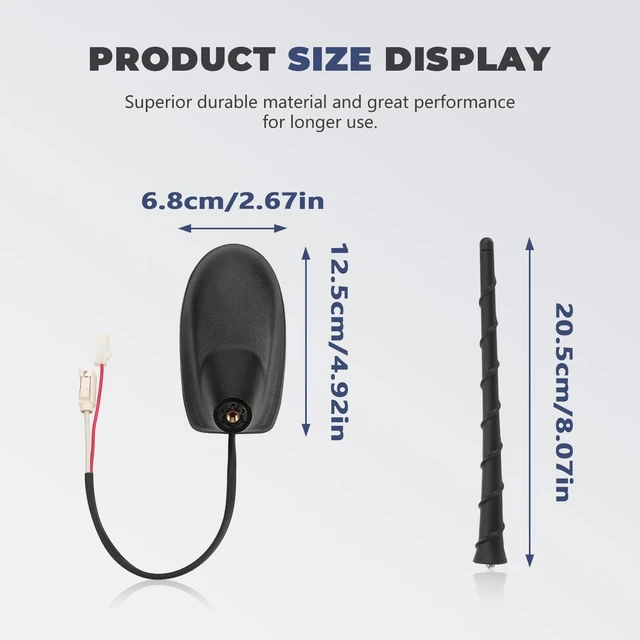 Alt view image 8 of 10 - 05064861AD Antenna Base Bracket Cable and Mast Assembly fits Grand Cherokee Durango 2011-2013 Avenger 2011-2014 Replace 05064771AC