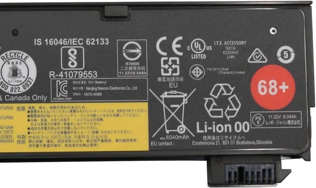 Alt view image 8 of 10 - 45N1136 Battery 72Wh Replacement for Lenovo ThinkPad P50s A275 W550s X240 X250 X260 X270 L450 L450S L460 L470 T440 T440s T450 T450s T460 T460p T470p T550 T560 Series 45N1738 45N1134 68+ 11.1V