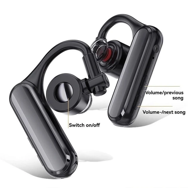 Alt view image 10 of 10 - Open Ear Bluetooth 5.4 Headset, Wireless Mono Earpiece with ENC Noise Cancelling Mic, 30H Talk Time Single Ear Headphone for Work Driving, Compatible with iPhone Samsung Android Phones