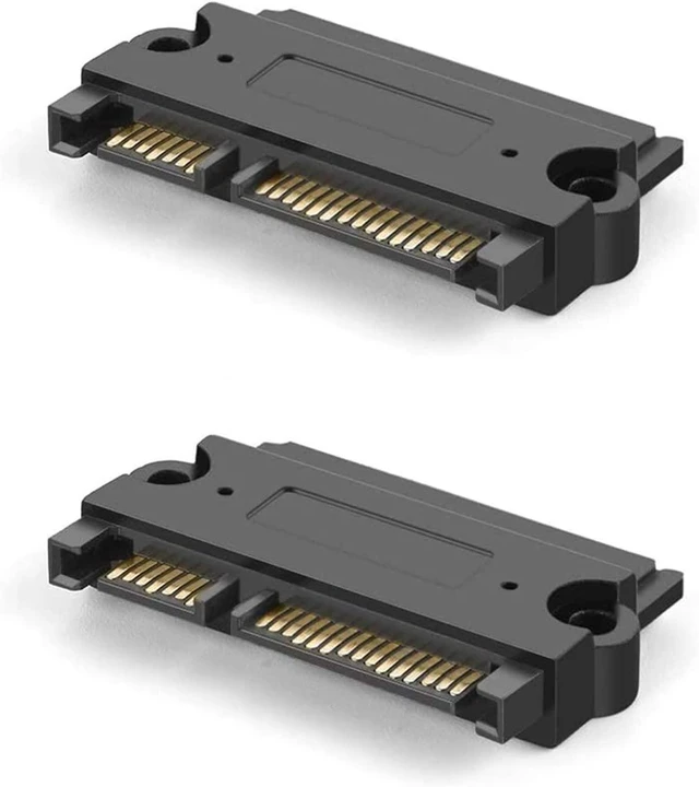 Alt view image 6 of 10 - CableCreation 2-Pack SATA 22Pin (7+15 Pin) Male to SATA 22 Pin (7+15Pin) Female Adapter Converter, SATA Male to Female Adapter