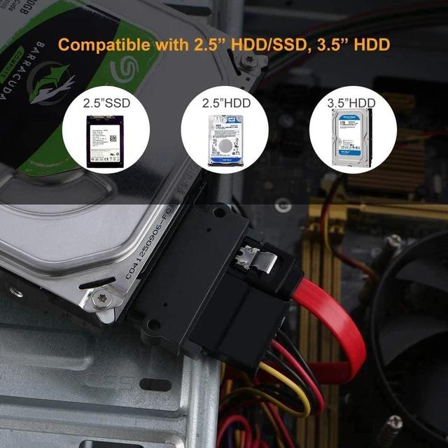 Alt view image 10 of 10 - CableCreation 2-Pack SATA 22Pin (7+15 Pin) Male to SATA 22 Pin (7+15Pin) Female Adapter Converter, SATA Male to Female Adapter