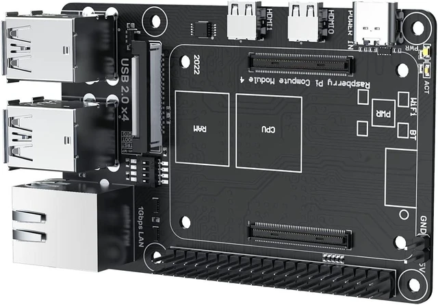 Alt view image 7 of 12 - BIGTREETECH Pi4B Adapter V1.0 for Raspberry Pi CM4/ BTT CB1 V2.2/CB1 emmc core Board Compatible SKR Mini E3 V3.0 SKR V1.4 Turbo SKR 3 Octopus V1.1/Pro to Running Klipper for Voron 3D Printer Board