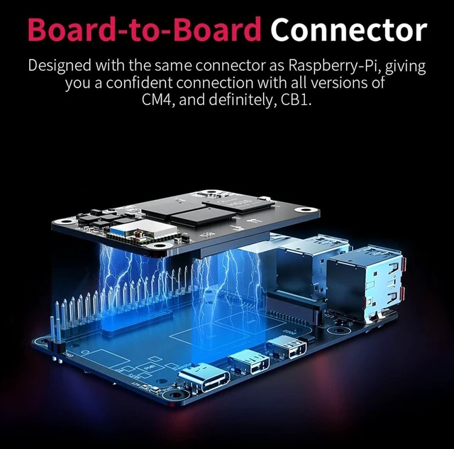 Alt view image 10 of 12 - BIGTREETECH Pi4B Adapter V1.0 for Raspberry Pi CM4/ BTT CB1 V2.2/CB1 emmc core Board Compatible SKR Mini E3 V3.0 SKR V1.4 Turbo SKR 3 Octopus V1.1/Pro to Running Klipper for Voron 3D Printer Board