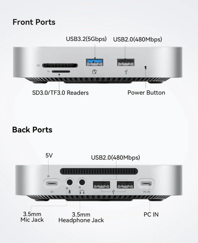 Alt view image 12 of 12 - ORICO MiniMate SE Mac mini M4 512GB Storage & Docking Station, External SATA SSD (Non-Removable) 5Gbps(480MB/s), USB A*4, USB-C, SD/TF 3.0, 3.5mm Audio, Includes 2 Cables M4SE
