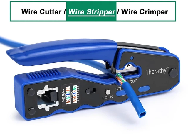 Alt view image 11 of 12 - RJ45 Crimp Tool Kit, Ethernet Crimping Tool Kit for Pass Through RJ45 Connectors, Ethernet Crimper with Cat 6 Connectors (Cat5 Cat5e Cat6 Crimping Tool Kit)