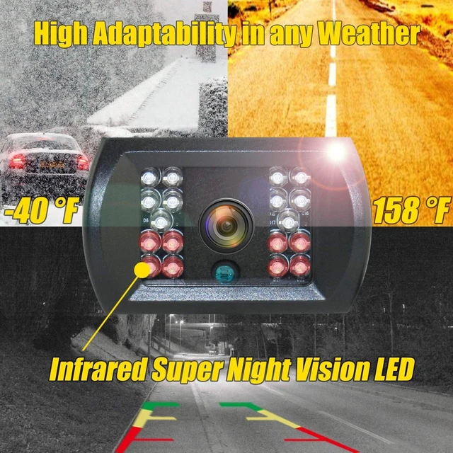 Alt view image 10 of 10 - Backup Camera with 4-Pin Connector for Truck Rear View System, Universal Connector, High Level Waterproof and Superior 18 Infrared LED Night Vision