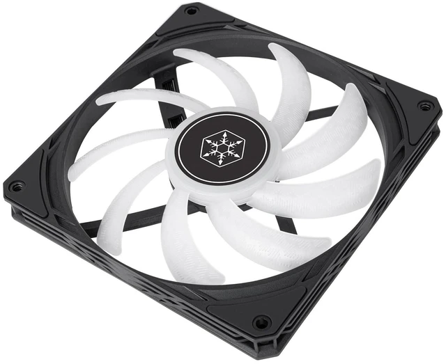 Alt view image 10 of 10 - Silverstone Technology Air Slimmer 140 Enhanced Performance 140mm Slim Fan with Full-Range PWM, ARGB Lighting and Shark Force Technology, (SST-AS140B-ARGB)