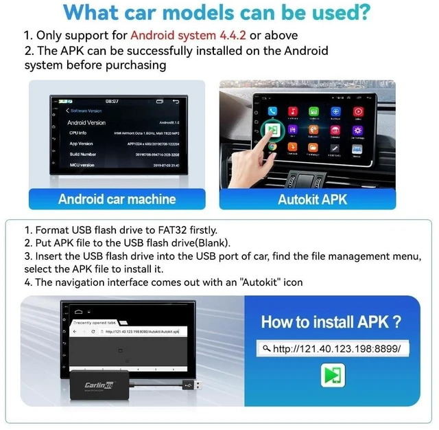 Alt view image 12 of 12 - CarlinKit CarPlay Dongle only for Car with Android Head Unit System 4.4.2+,New Upgrade Version,Built-in APK App,Support Wired/Wireless CarPlay,Wired/Wireless Android Auto,Online Upgrade etc.