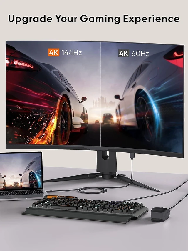 Alt view image 11 of 14 - CableCreation 8K USB C to DisplayPort 1.4 Cable 6FT (8K@60Hz 4K@144Hz 2K@240Hz HDR) Type-C (Thunderbolt 3/4) to DP Cable 32.4Gbps Compatible with iPhone 16 15 Pro Max MacBook Pro/Air iPad XPS Galaxy