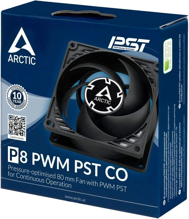 Alt view image 14 of 14 - ARCTIC P8 PWM PST CO - 80 mm Case Fan, PWM Sharing Technology (PST), Pressure-optimised, Dual Ball Bearing for Continuous Operation, Computer, 200-3000 RPM