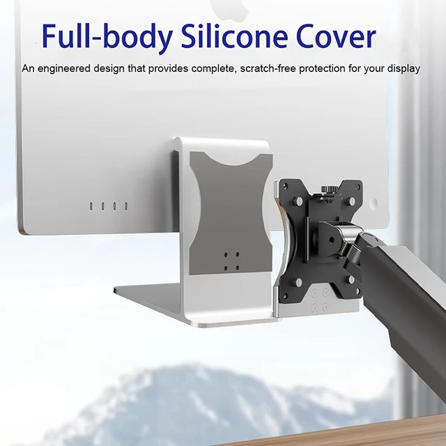 Alt view image 9 of 10 - VESA Mount Adapter for Apple Studio Display 27-inch, Aluminum Alloy Bracket with Silicone Cover, 75x100mm Mounting Plate, No Need to Remove Stand, Tool-Free Installation