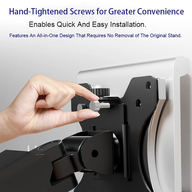 Alt view image 10 of 10 - VESA Mount Adapter for Apple Studio Display 27-inch, Aluminum Alloy Bracket with Silicone Cover, 75x100mm Mounting Plate, No Need to Remove Stand, Tool-Free Installation
