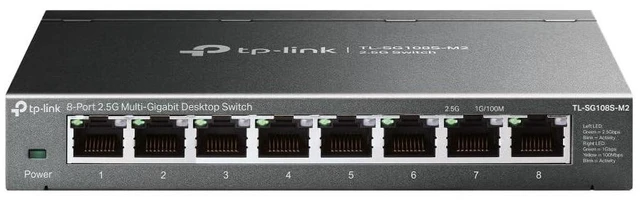 Alt view image 6 of 10 - TP-Link TL-SG108S-M2 ^^ 8-Port Multi-Gigabit 2.5G Ethernet Switch ^^ Unmanaged Network Switch ^^ Ethernet Splitter ^^ Plug & Play ^^ Desktop/Wall Mount ^^ Silent Operation