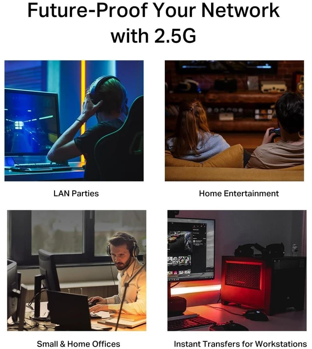 Alt view image 10 of 10 - TP-Link TL-SG108S-M2 ^^ 8-Port Multi-Gigabit 2.5G Ethernet Switch ^^ Unmanaged Network Switch ^^ Ethernet Splitter ^^ Plug & Play ^^ Desktop/Wall Mount ^^ Silent Operation
