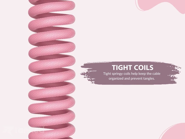 Alt view image 10 of 10 - Ranked Coiled Keyboard Cable | Handcrafted Double-Sleeved Braided Cable | USB Type C to A | 5-Pin Aviator Connector for Custom Mechanical Gaming Keyboard | Support Fast Charge 20W (Pink)