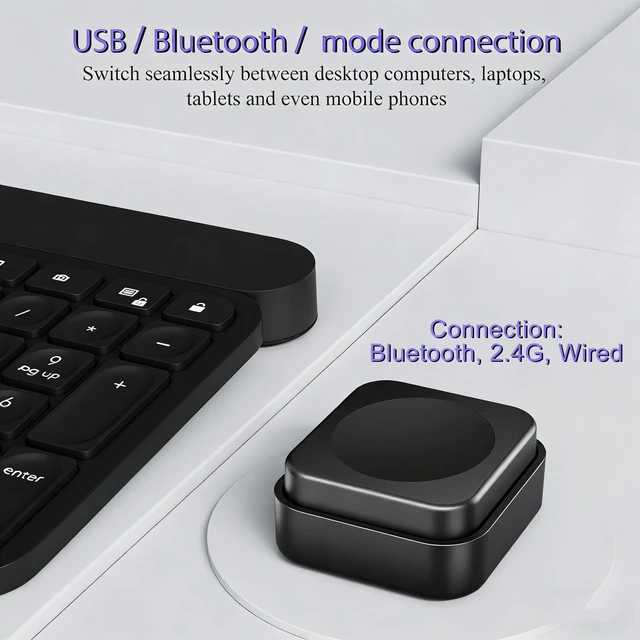 Alt view image 9 of 10 - Sanpyl Big Programmable Macro One Handed Single Keyboard, Bluetooth 2.4GHz Wired 3 Mode Game Keypad Copy Paste Work Single Key Keypad