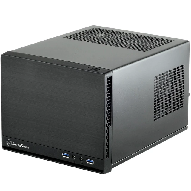 Alt view image 6 of 10 - SilverStone Technology Ultra Compact Mini-ITX Computer Case with Solid Front Panel Black (SST-SG13B-Q-USA)